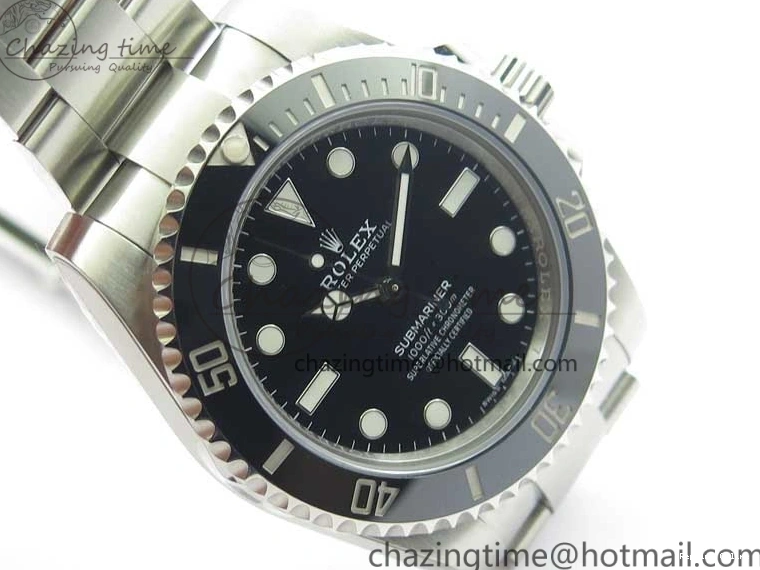 1221 Submariner 114060 No Date Black Ceramic ZZF 904L 1:1 Best Edition on SS Bracelet A Original 2989